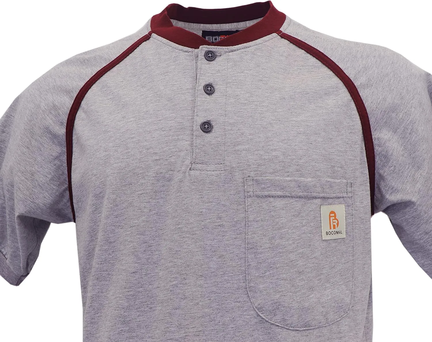 BOCOMAL FR Shirts 5.5oz Light Weight Henley and Short Sleeve Flame Resistant/Fire Retardant Clothing Shirt