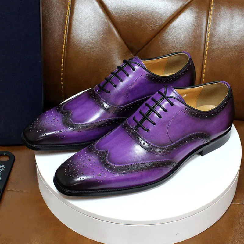 Classic Wingtip Oxford Shoes for Men - 4 Rich Colors