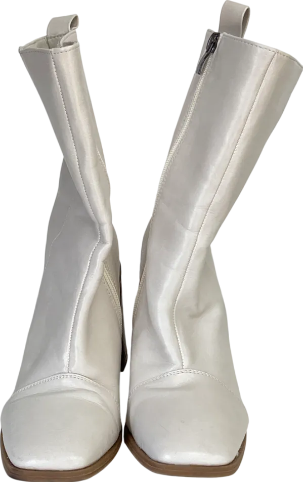 dorothy perkins White Block Heel Ankle Boots UK 6 EU 39 👠