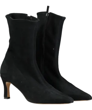 Flattered Carolina Black Suede Ankle Boots UK 7 EU 40 👠