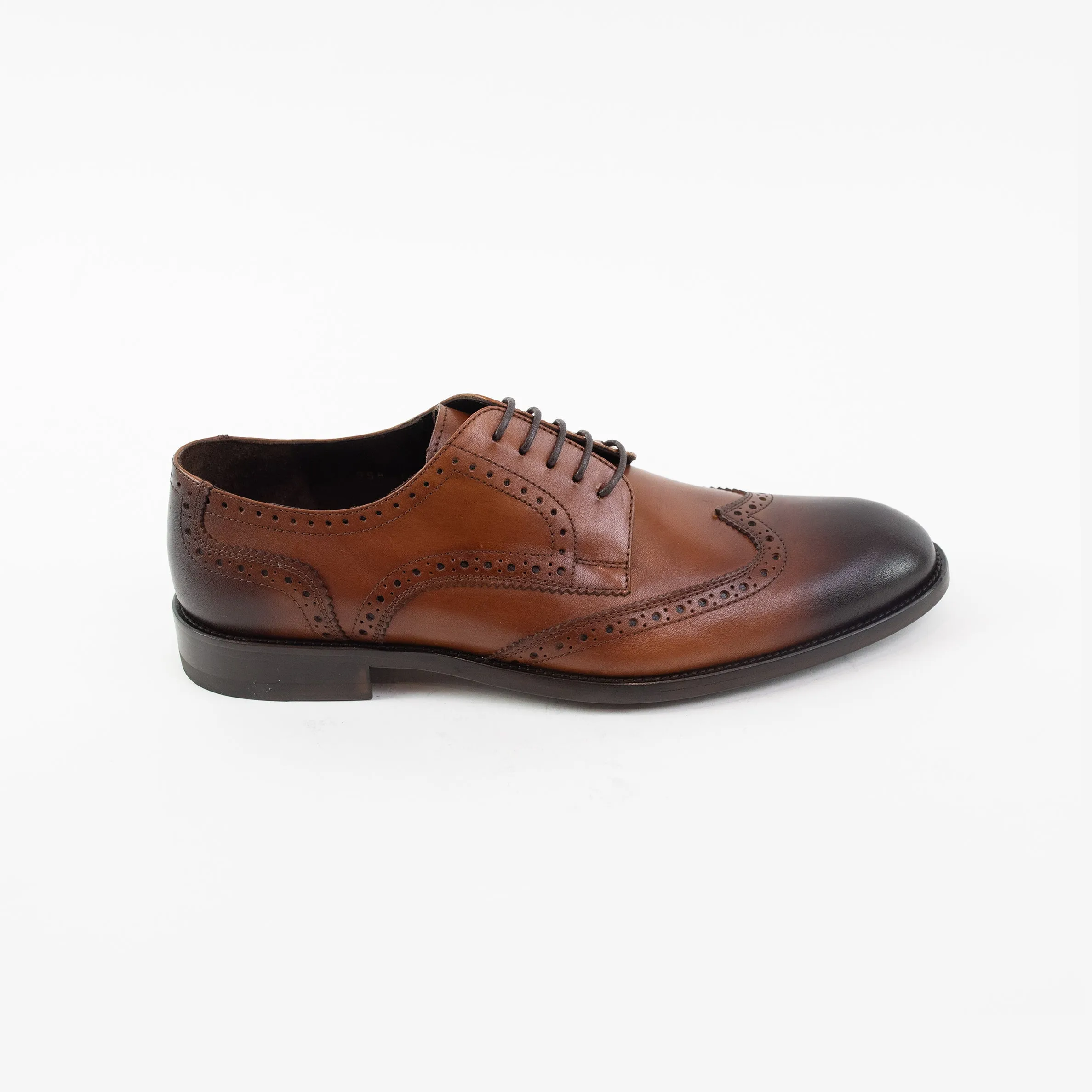 Men's Cognac Wingtip Oxford Shoes