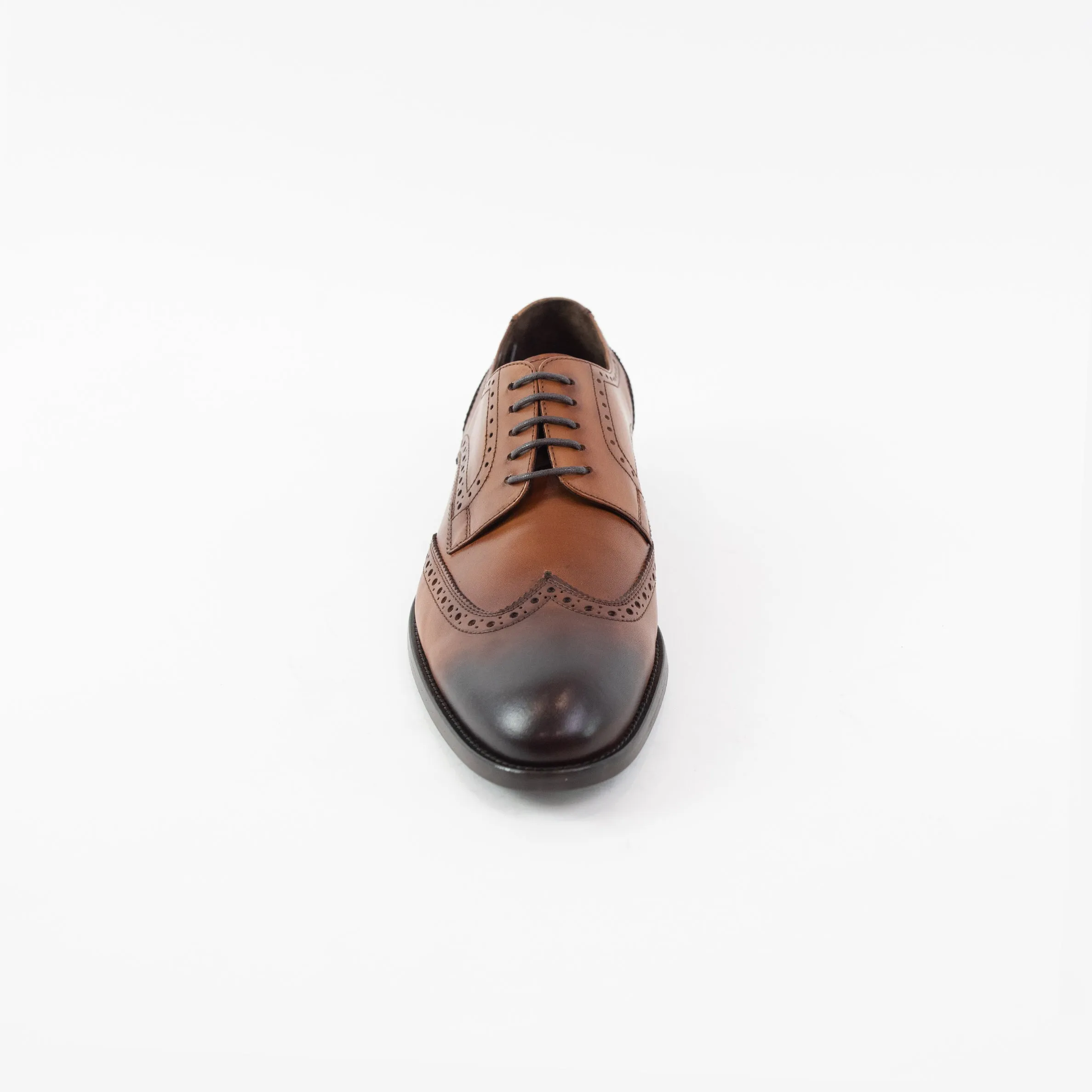 Men's Cognac Wingtip Oxford Shoes