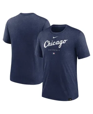 Men's Heather Navy Chicago White Sox Authentic Collection Early Work Tri-Blend Performance Nike T-Shirt