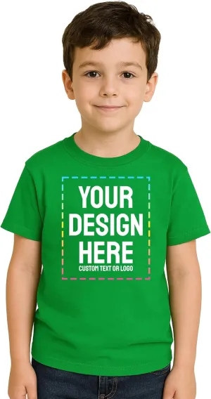 Personalized Kids T-Shirt Print with Text, Image or Logo - Custom DTF Printed Cotton Tees - Design Your Own Shirt for Kids