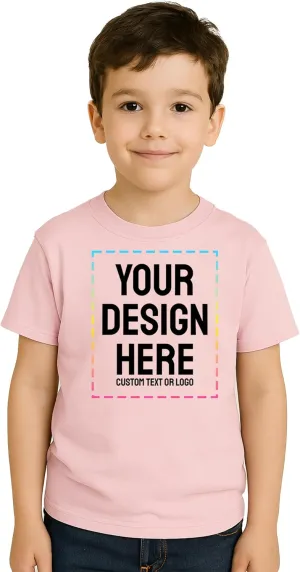 Personalized Kids T-Shirt Print with Text, Image or Logo - Custom DTF Printed Cotton Tees - Design Your Own Shirt for Kids