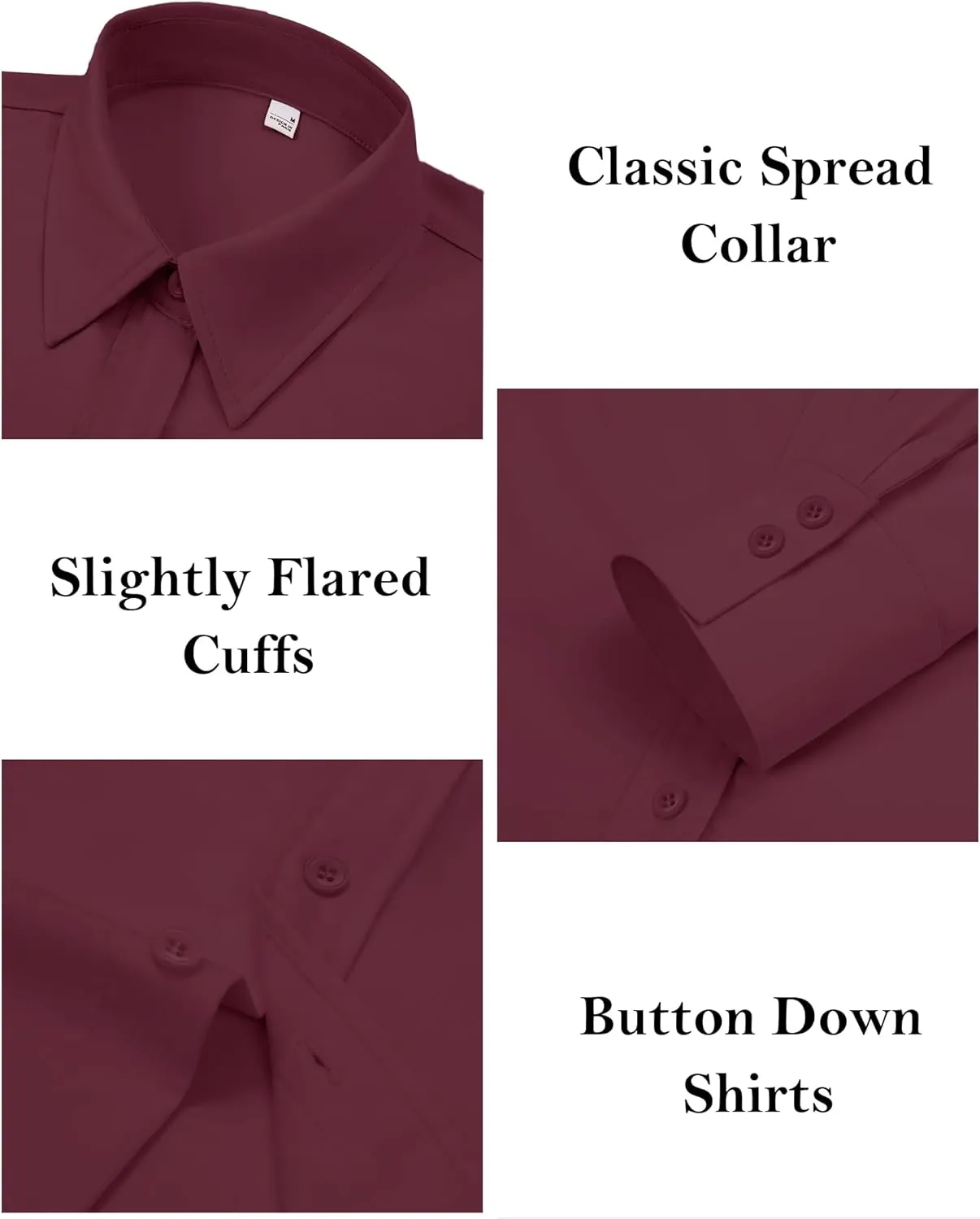 siliteelon Button Down Dress Shirts for Women Long Sleeve Wrinkle Free Shirts Solid Work Business Formal Button Up Shirt