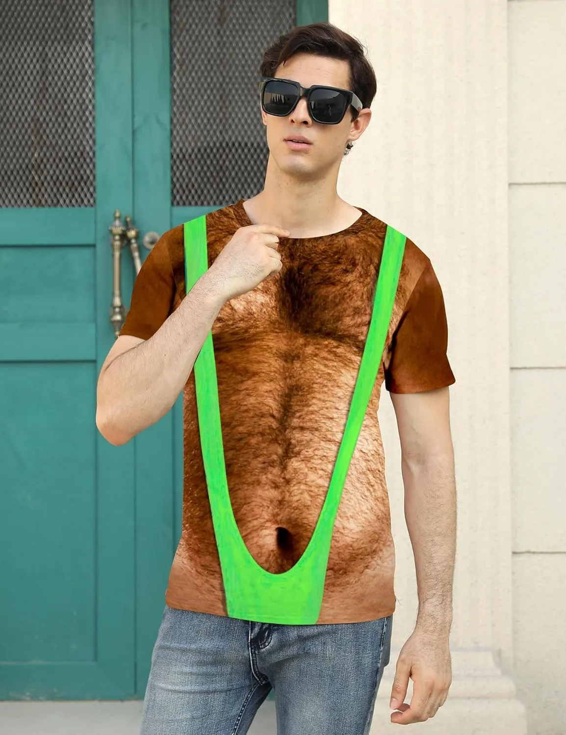 uideazone Mens Short Sleeve T-Shirt Casual 3D Creative Print Crewneck Graphic Tees