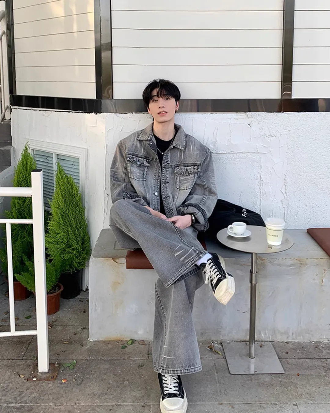 Vintage Denim Jacket / Wide Flared Pants OYC0056
