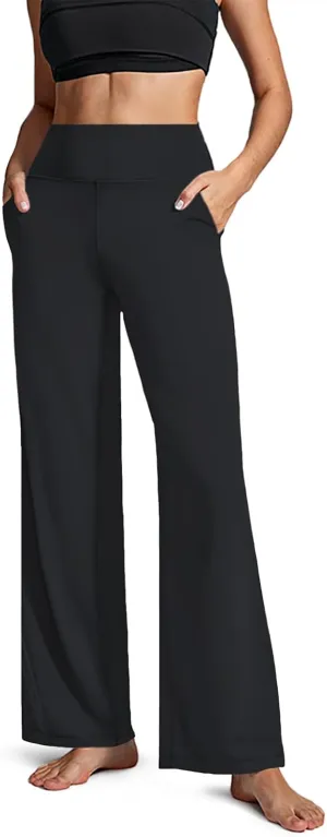 we fleece Wide Leg Pants Woman High Waist Yoga Pants with Pockets Casual Lounge Loose Dress Petitel Palazzo Sweatpants Pants