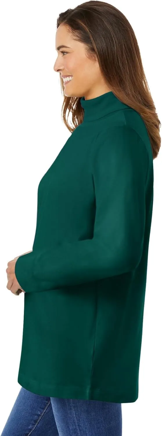 Woman Within Plus Size Perfect Long-Sleeve Turtleneck Tee (Petite Available)