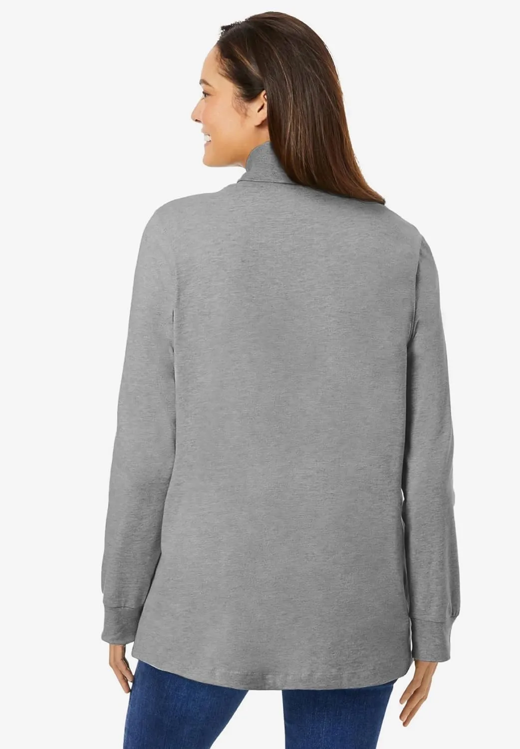 Woman Within Plus Size Perfect Long-Sleeve Turtleneck Tee (Petite Available)