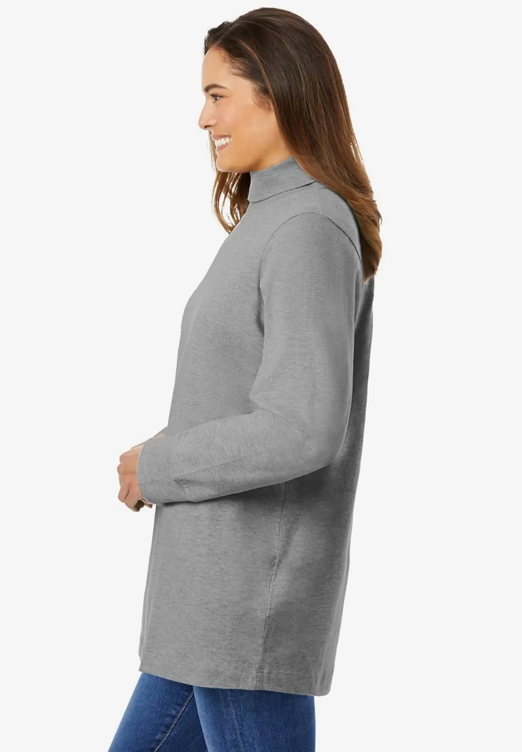 Woman Within Plus Size Perfect Long-Sleeve Turtleneck Tee (Petite Available)