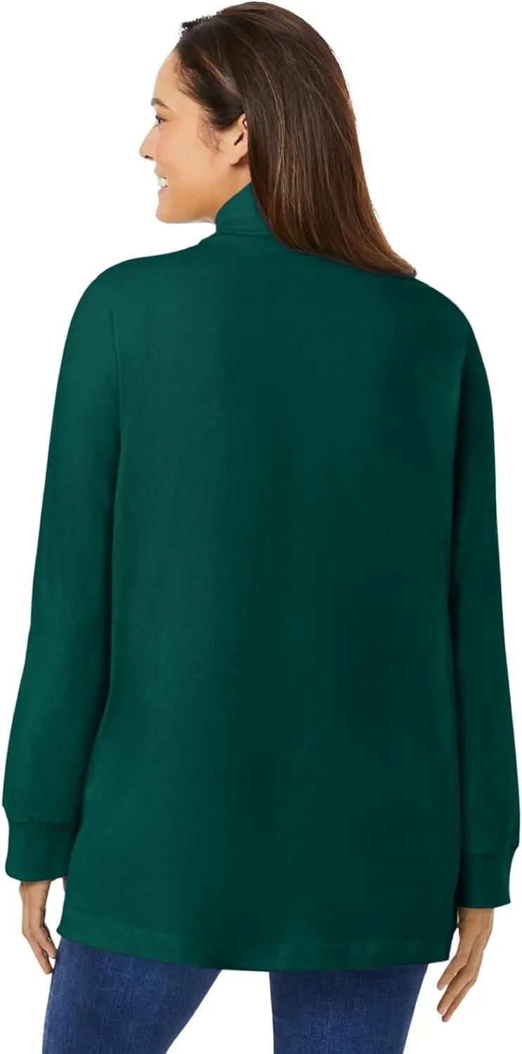 Woman Within Plus Size Perfect Long-Sleeve Turtleneck Tee (Petite Available)