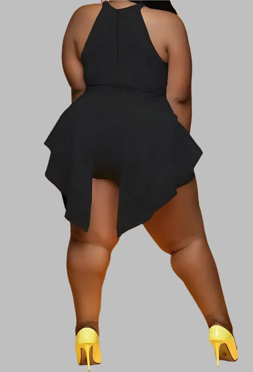 WOMEN "Elegant White Sleeveless Skorts Jumpsuit"